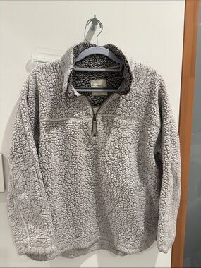 Elodie women’s Light Gray Sherpa Quarter-Zip Sweater